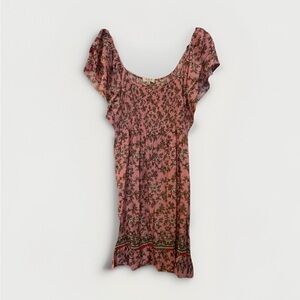 Umgee brand, floral dress with smocked front, flowy sleeves,  size med